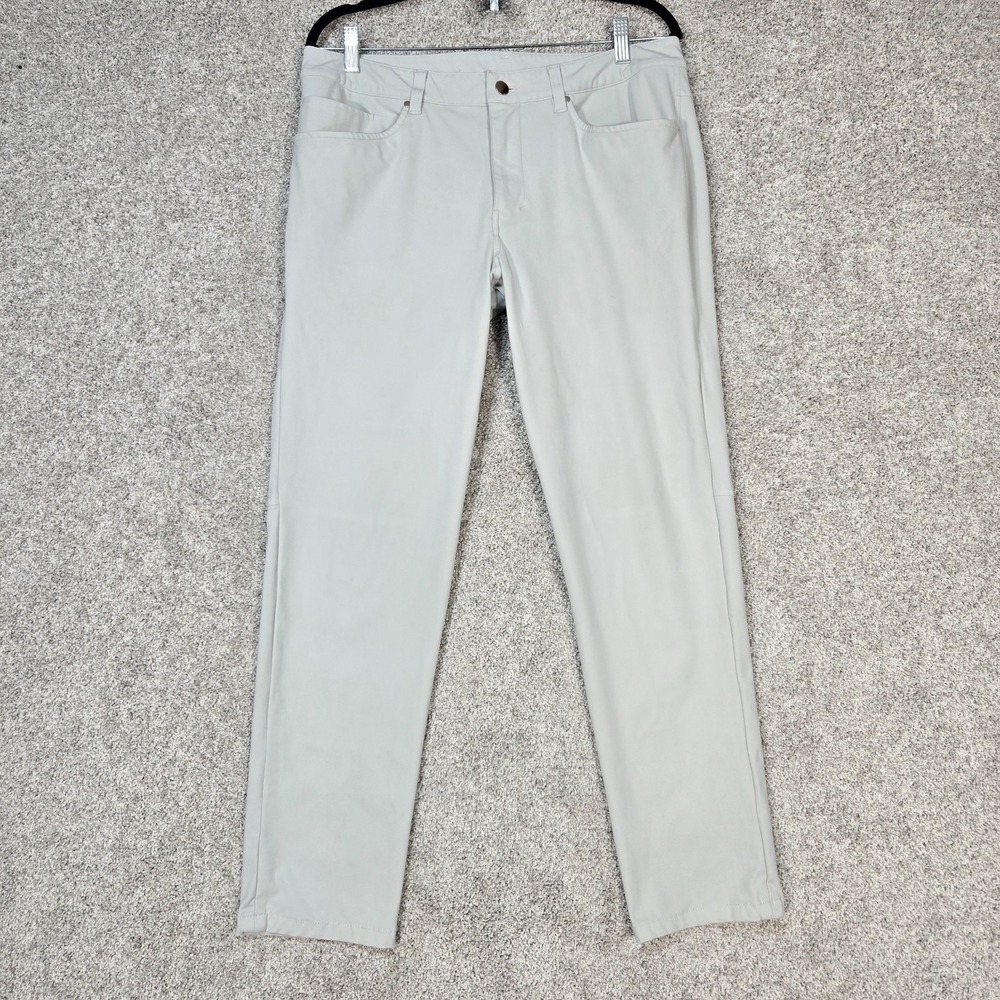 Lululemon ABC Pants Warpstreme Mens 33x30 light gray/beige LM5ADES